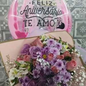 Bouquet Aniversario en Tonos Lavanda