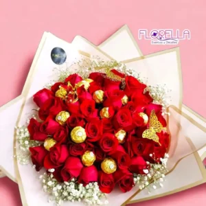 Bouquet Red Luxury con Ferrero