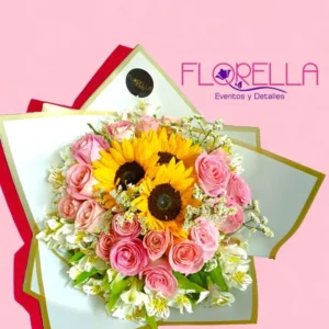 Bouquet Girasol Rosé Elegance