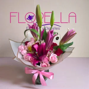 Bouquet Pasión Rosa de Lirios