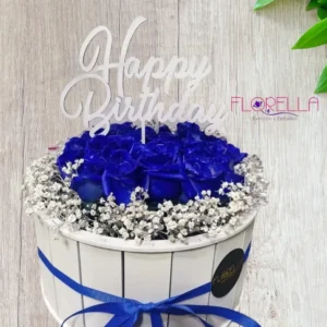 Caja Azul Royal de Rosas