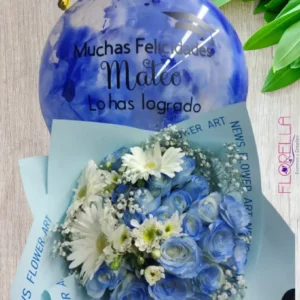 Bouquet Azul de Felicitación