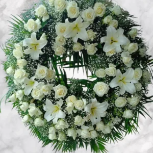 Ofrenda Fúnebre Bordada Blanca