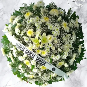Medallón Fúnebre Floral Blanco