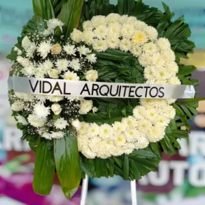 Corona Fúnebre Triple Blanca
