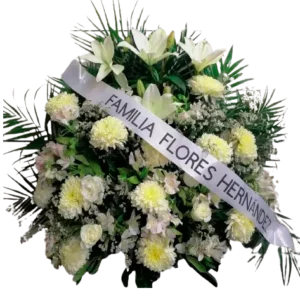 Arreglo Fúnebre de Flores Blancas