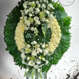 Corona Fúnebre Doble Blanca