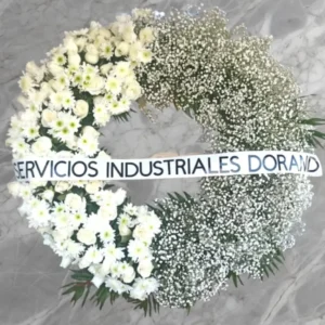 Ofrenda Fúnebre Bordada Bicolor Baby Breath