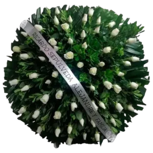 Corona Fúnebre de Rosas Blancas Premium