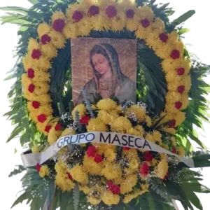 Aro Floral Guadalupano Amarillo y Rojo