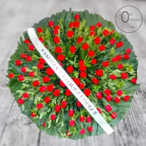 Corona Fúnebre de Rosas Rojas