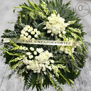 Corona Fúnebre Blanca Premium
